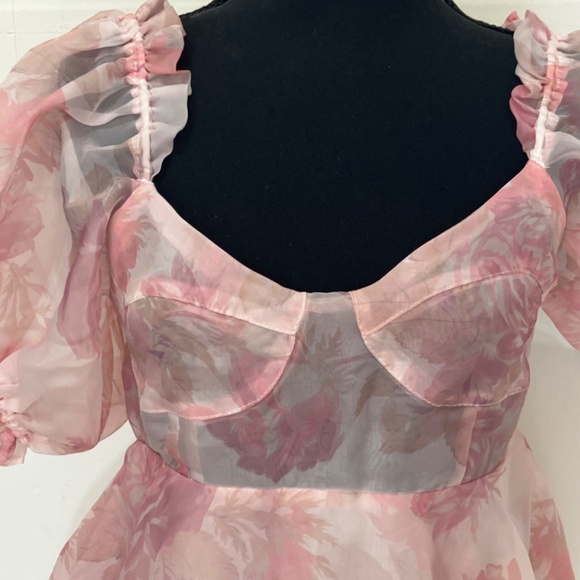 Stranger & Lovers Sheer floral mini dress - Picture 7 of 12